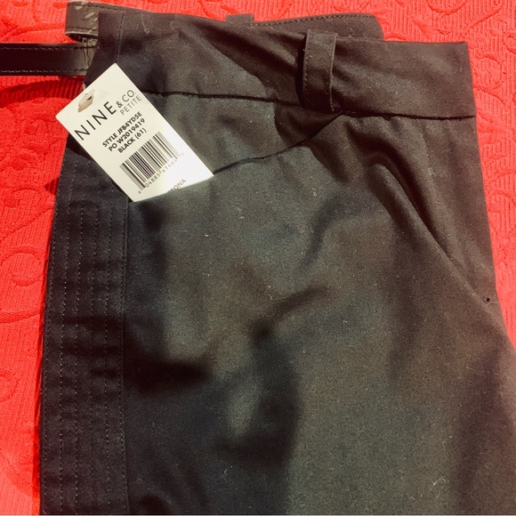 NINE & CO. PETITE Straight Leg Pants Black Business Dress Size 2 Petite NWT - Picture 3 of 12